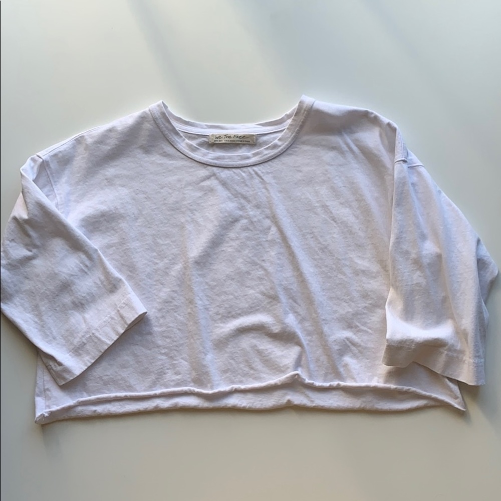 Free People 3/4 Length Sleeve Crop Top